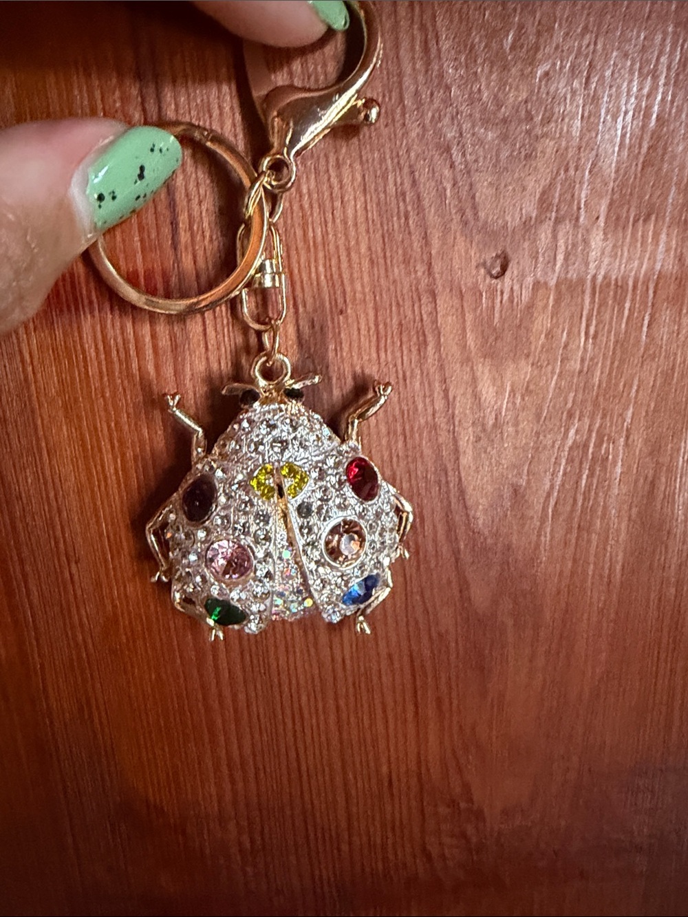 Crystal Multi-Color Ladybug Keychain Bag Charm